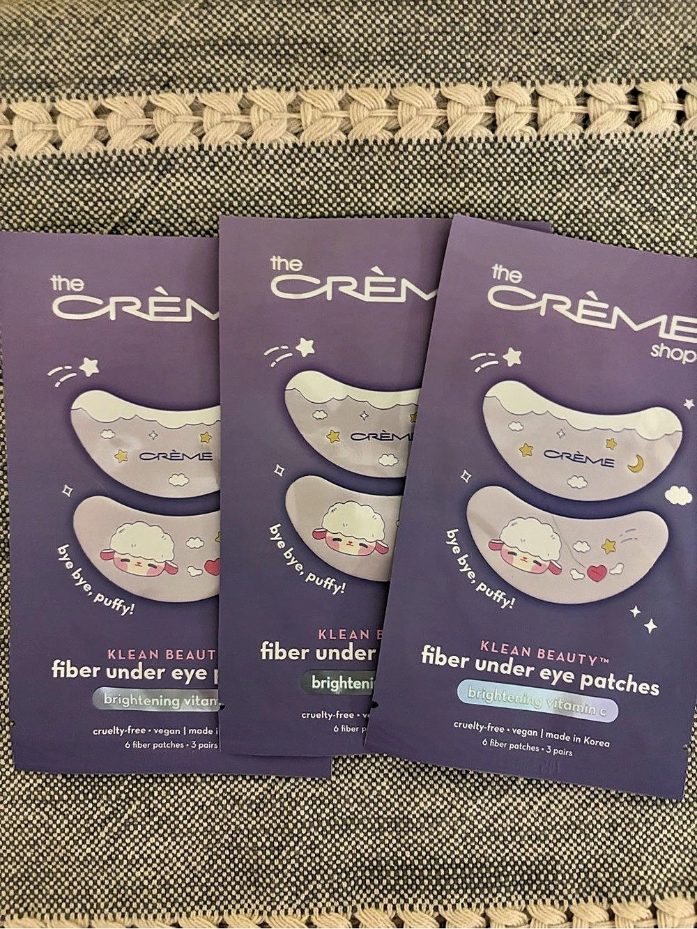 The Crème Shop Klean Beauty Fiber Under Eye Patches Brightening Vitamin C
